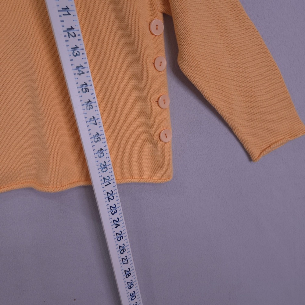 J Jill Sweater Womens Orange Small Long Sleeve Cropped Side Button Pullover - Picture 3 of 16